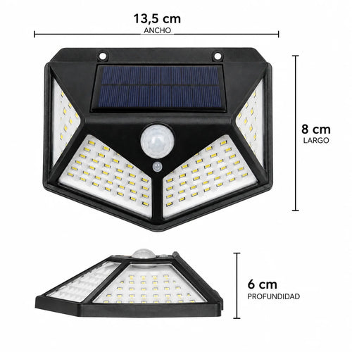 Foco Aplique Lámpara Solar LED de Pared con Sensor de Movimiento