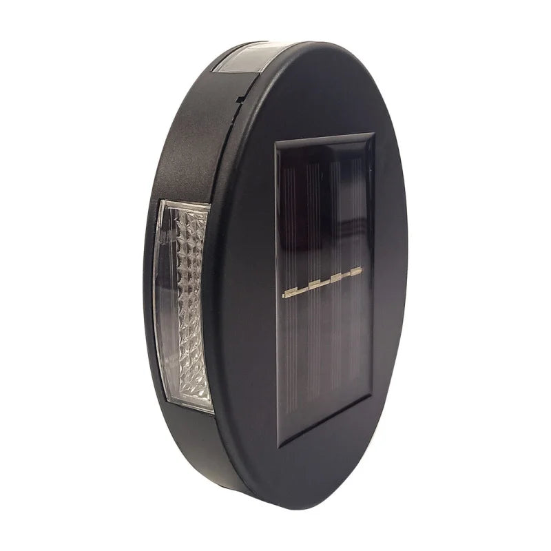 Foco Lámpara Aplique Led Solar Jardín Exterior Impermeable Negro