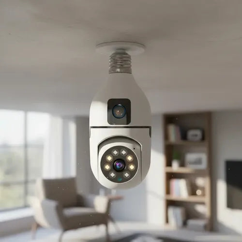 Cámara Seguridad Lámpara Portalámparas Wifi 360