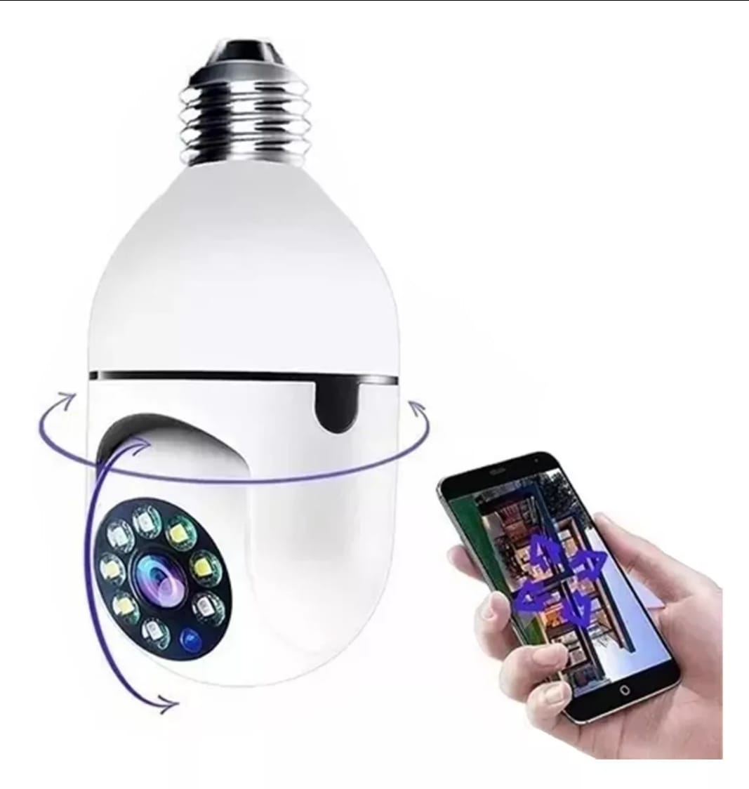 Cámara Seguridad Lámpara Portalámparas Wifi 360